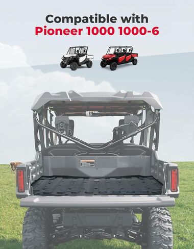 بطانة سرير KEMIMOTO UTV متوافقة مع Pioneer 1000 1000-6 2016-2024، سجادة سرير شحن خلفية مطاطية TPE مع تصميم نسيج غير قابل للانزلاق، حماية من جميع الأحوال الجوية، ملحقات ملائمة بدقة (ليس لـ 1000-5) in Kuwait