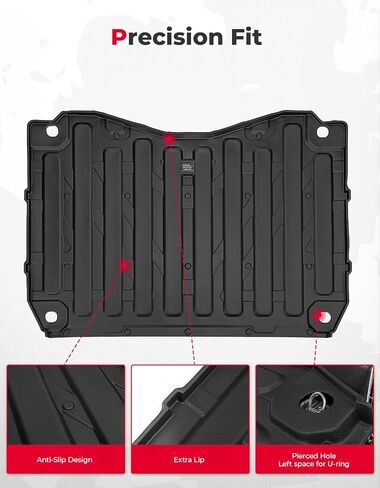 بطانة سرير KEMIMOTO UTV متوافقة مع Pioneer 1000 1000-6 2016-2024، سجادة سرير شحن خلفية مطاطية TPE مع تصميم نسيج غير قابل للانزلاق، حماية من جميع الأحوال الجوية، ملحقات ملائمة بدقة (ليس لـ 1000-5) in Kuwait