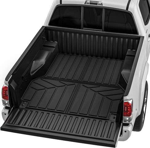 حصيرة سرير الشاحنة AUTOSAVER88 TPE لسيارة تويوتا تاكوما 2005-2023 كابينة مزدوجة مع سرير قصير بطول 5 أقدام و4 أبواب، ملحقات تاكوما، حصيرة سرير شاحنة تويوتا تاكوما شديدة التحمل، أسود in Saudi Arabia