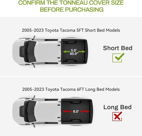 حصيرة سرير الشاحنة AUTOSAVER88 TPE لسيارة تويوتا تاكوما 2005-2023 كابينة مزدوجة مع سرير قصير بطول 5 أقدام و4 أبواب، ملحقات تاكوما، حصيرة سرير شاحنة تويوتا تاكوما شديدة التحمل، أسود in Kuwait