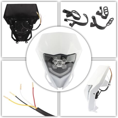 PowerMotor Dirt Bike Headlight,LED Headlights Kit For WR250F WR450F YZ125 YZ450F TTR 2015-2018 Most Dirt Pit Enduro Bike Motorcycle Headlamp Frontlight-Black in Saudi Arabia