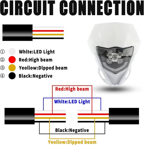 PowerMotor Dirt Bike Headlight,LED Headlights Kit For WR250F WR450F YZ125 YZ450F TTR 2015-2018 Most Dirt Pit Enduro Bike Motorcycle Headlamp Frontlight-Black in Saudi Arabia