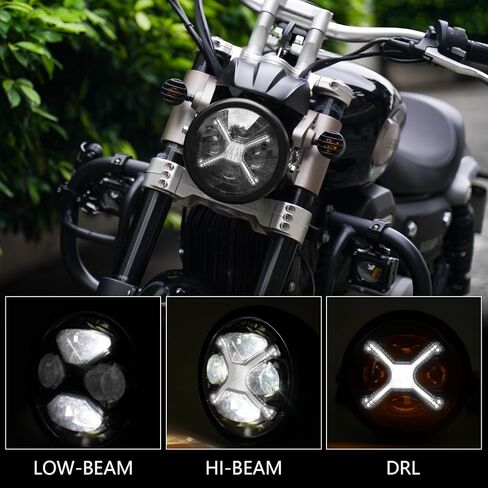 5 3/4 5.75 بوصة LED مصباح أمامي مستدير للدراجات النارية مع دلو مبيت ودعامة متوافق مع Kawasaki Shadow للدراجات النارية سوزوكي والدراجات المترية والدراجات النارية وما إلى ذلك لمعظم الدراجات النارية in Kuwait