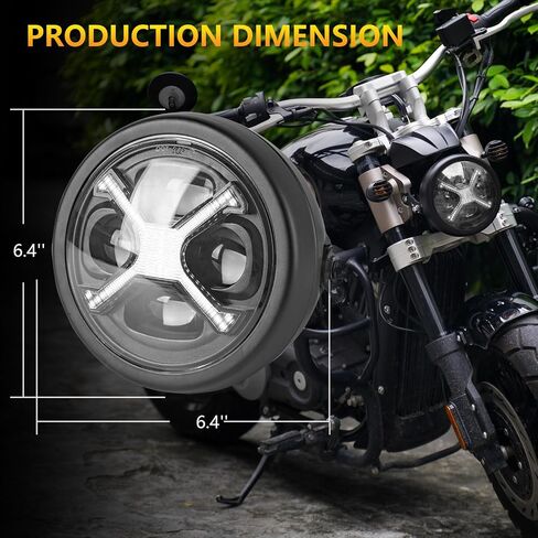 5 3/4 5.75 Inch LED Motorcycle Round Headlight with Housing Bucket & Bracket Compatible with Kawasaki Shadow for Suzuki Motorbikes Metric bikes Cruiser ect for Most Motorcycle in Saudi Arabia