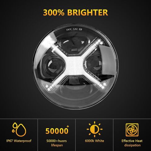 5 3/4 5.75 بوصة LED مصباح أمامي مستدير للدراجات النارية مع دلو مبيت ودعامة متوافق مع Kawasaki Shadow للدراجات النارية سوزوكي والدراجات المترية والدراجات النارية وما إلى ذلك لمعظم الدراجات النارية in Kuwait