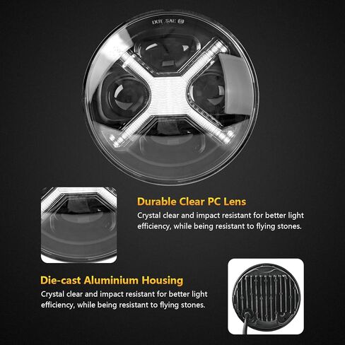 5 3/4 5.75 بوصة LED مصباح أمامي مستدير للدراجات النارية مع دلو مبيت ودعامة متوافق مع Kawasaki Shadow للدراجات النارية سوزوكي والدراجات المترية والدراجات النارية وما إلى ذلك لمعظم الدراجات النارية in Kuwait