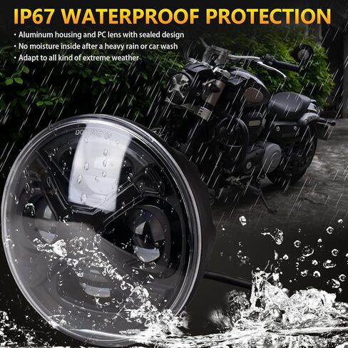 5 3/4 5.75 بوصة LED مصباح أمامي مستدير للدراجات النارية مع دلو مبيت ودعامة متوافق مع Kawasaki Shadow للدراجات النارية سوزوكي والدراجات المترية والدراجات النارية وما إلى ذلك لمعظم الدراجات النارية in Kuwait