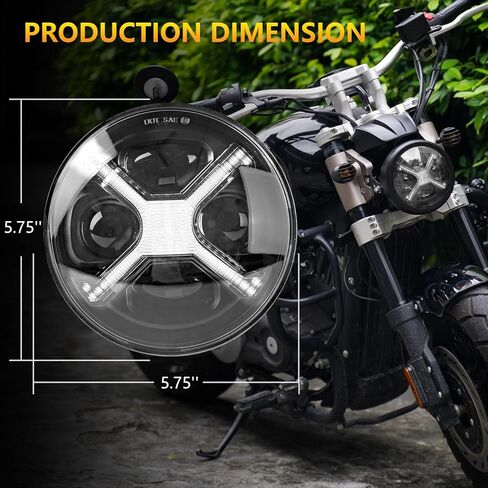 5 3/4 5.75 بوصة LED مصباح أمامي مستدير للدراجات النارية مع دلو مبيت ودعامة متوافق مع Kawasaki Shadow للدراجات النارية سوزوكي والدراجات المترية والدراجات النارية وما إلى ذلك لمعظم الدراجات النارية in Kuwait