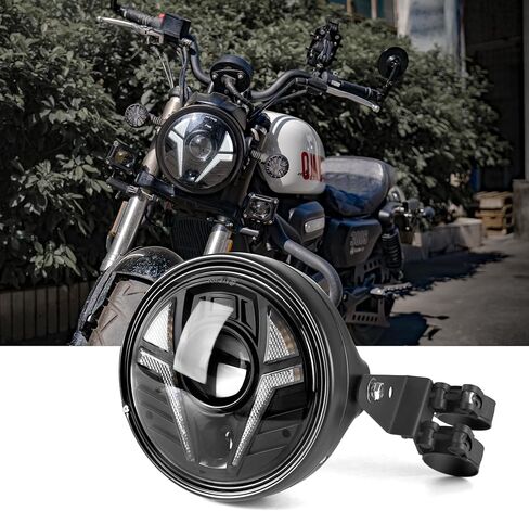 5 3/4 5.75 Inch LED Motorcycle Round Headlight with Housing Bucket & Bracket Compatible with Kawasaki Shadow for Suzuki Motorbikes Metric bikes Cruiser ect for Most Motorcycle in Saudi Arabia