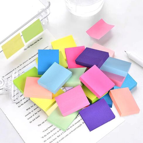 18 Pack Sticky Notes 3"x3"Bright Colors Self-Stick Note Pads, 9 Colors Bulk Sticky Memo Pad for School, Office, Meeting in Saudi Arabia