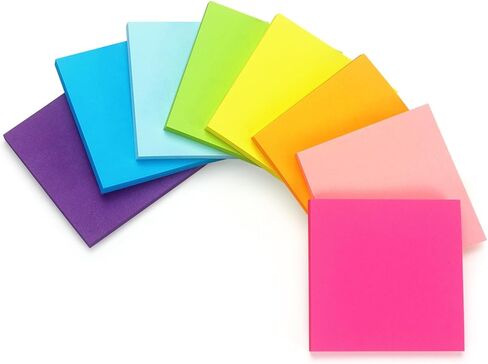 Early Buy 16 Pads Sticky Notes 8 Bright Color Self-Stick Notes 3 in x 3 in, 60 Sheets/Pad in Saudi Arabia