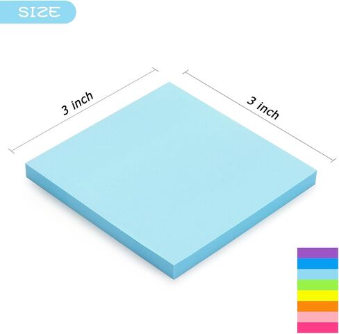Early Buy 16 Pads Sticky Notes 8 Bright Color Self-Stick Notes 3 in x 3 in, 60 Sheets/Pad in Saudi Arabia