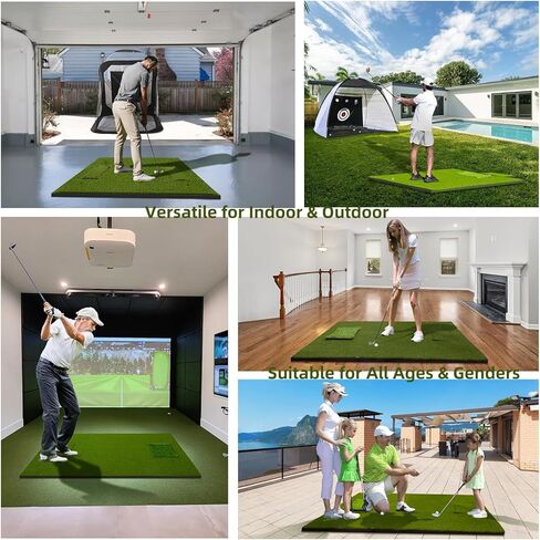 مجموعة سجادة الجولف - بساط ضرب مقاس 5 × 4 أقدام للتمرين الداخلي والخارجي، كبيرة جدًا، سميكة (31 مم)، 5 سجادات قابلة للتبديل، لعشاق الجولف in Kuwait