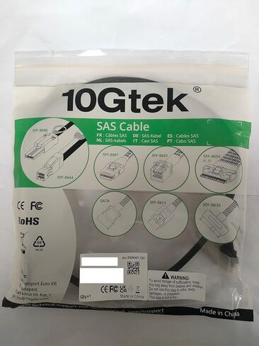 كابل MiniSAS HD SFF-8643 إلى SFF-8643 8i، SAS 3.0، 100 أوم، 1 متر (3.3 قدم) in Saudi Arabia