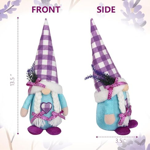 زينة الربيع الأرجواني التماثيل للمنزل، مضاءة الخزامى جنوم ديكور أفخم دمية لتمثال الجدول جنوم الحلي الأم النساء هدية in Kuwait