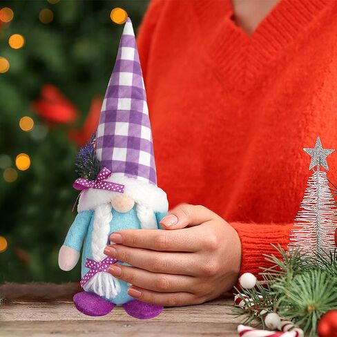 زينة الربيع الأرجواني التماثيل للمنزل، مضاءة الخزامى جنوم ديكور أفخم دمية لتمثال الجدول جنوم الحلي الأم النساء هدية in Kuwait