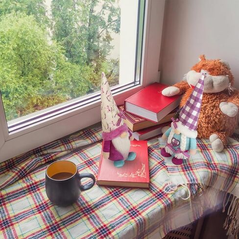 زينة الربيع الأرجواني التماثيل للمنزل، مضاءة الخزامى جنوم ديكور أفخم دمية لتمثال الجدول جنوم الحلي الأم النساء هدية in Kuwait