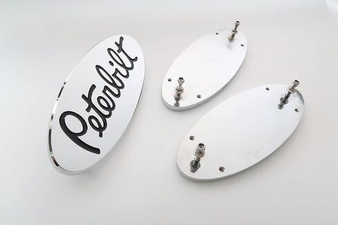 3pcs Logo Name Emblem Badge Plate Custom CNC Aluminum 6061 Fit for Peterbilt Hood Accessory Grille Fender (Black) in Saudi Arabia