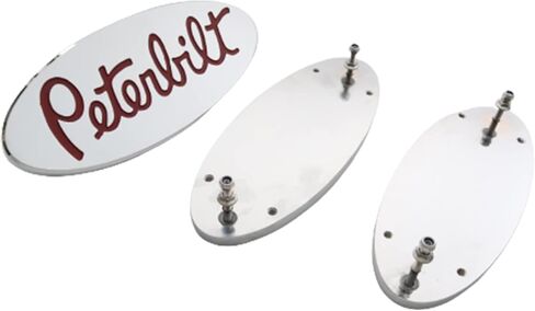 3 قطعة اسم الشعار شعار شارة لوحة مخصصة باستخدام الحاسب الآلي الألومنيوم 6061 صالح لبيتربيلت هود ملحق مصبغة الحاجز (أسود) in Kuwait