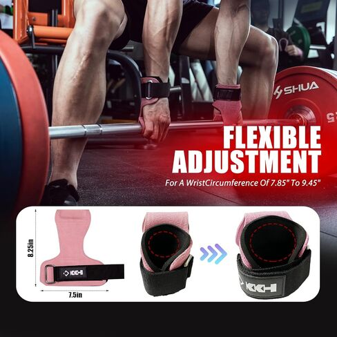 أحزمة معصم لرفع الأثقال، أشرطة رفع لرفع الأثقال، قفازات شديدة التحمل لرفع الأثقال مع مقابض معصم قابلة للتعديل وسادات للياقة البدنية in Saudi Arabia