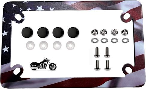 LFPartS دراجة نارية سوداء من الفولاذ المقاوم للصدأ لوحة إطار لوحة الترخيص (إطار لوحة الترخيص) in Kuwait