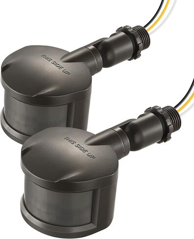 EDISHINE Motion Sensor, Automatic Dusk to Dawn, 180-Degree Replacement Motion Sensor, Adjustable Time & Detection Range Up to 60FT, Outdoor Motion Sensor for Security Floodlight, UL Listed, 2 Pack in Kuwait