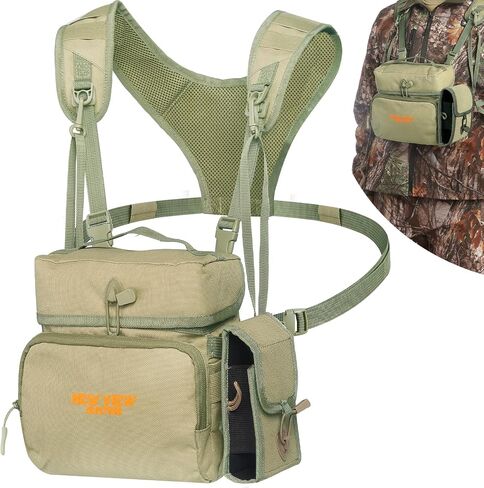 NEW VIEW Binocular Harness Chest Pack with Rangefinder Pouch, Bino Harness with Rain Cover for Bird Watching, Hunting, Hiking in Saudi Arabia