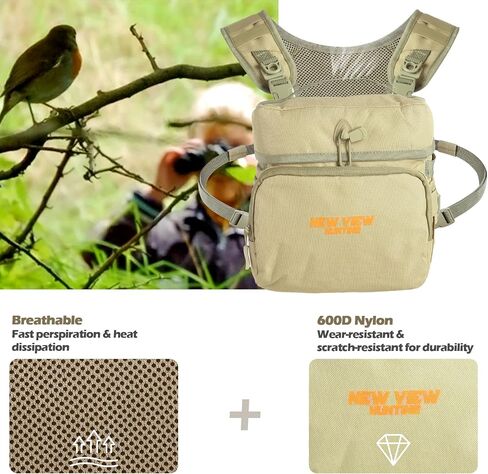 NEW VIEW Binocular Harness Chest Pack with Rangefinder Pouch, Bino Harness with Rain Cover for Bird Watching, Hunting, Hiking in Saudi Arabia