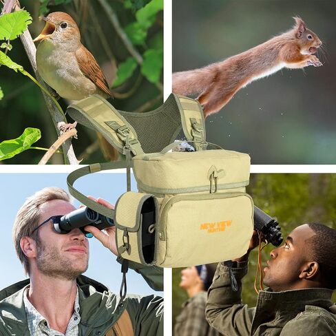 NEW VIEW Binocular Harness Chest Pack with Rangefinder Pouch, Bino Harness with Rain Cover for Bird Watching, Hunting, Hiking in Saudi Arabia