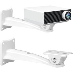 2-Be-Best Projector Wall Mount, Projector Mount with Maximum Load Capacity of 7.77 LBS /3.5 KG and Length of 9.5 in /24cm White Wall Mount for Projector Hanger for Mini Projector CCTV DVR Camera