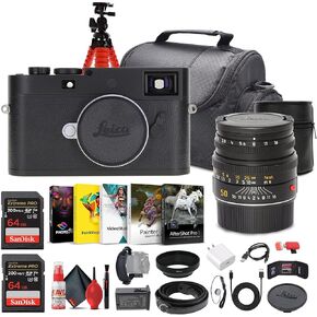 Leica M11-D Rangefinder Camera (Black) (20220) + Leica 50mm f/2 Lens + 2 x 64GB Memory Card + Photography Software + Camera Bag + Flexible Tripod + Cleaning Kit + USB-C Cable + USB-C Adapter + More