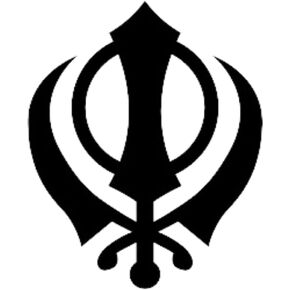 Sikh Khanda Punjabi Wide Cut Glossy Stickers, 10 Pack