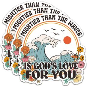 (3Pcs) is God's Love for You Sticker Christian Stickers God Stickers Decal Waterproof Vinyl Stickers Adult for Laptop Car Tumbler Water Bottle Mug Phone Notebook Helmet Size 3"x2.8"