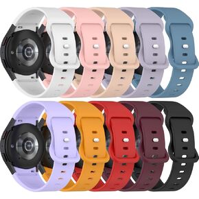 EZMVZKU No Gap Watchband for Samsung Galaxy Watch 7/6/5/4/FE 40mm 44mm, Sport Silicone Strap for Samsung Galaxy Watch 6 Classic 5 Pro 4 Classic 42mm 43mm 45mm 46mm 47mm Bands