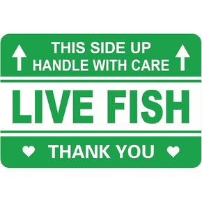 Live Fish Sticker,2x3 inch 200pcs Live Fish shippping Sticker
