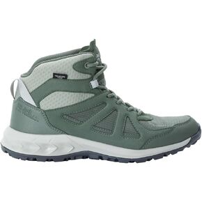 حذاء Jack Wolfskin للسيدات Woodland 2 Texapore Mid W للمشي لمسافات طويلة، أسود/رمادي، 8.5 in Saudi Arabia