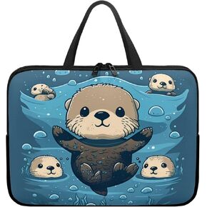 Cute Elephant Laptop Sleeve Case Sunflowers Water Resistant Laptop Cover Travel Business Computer Cover Carrying Bag Messenger Bag with Handle, 17 Inch Laptop Bag for Women