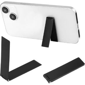 3 Pcs Phone Kickstand Attachment, Ultra-Thin Cell Phone Kickstand, Black Adjustable Alloy Cell Phone Kickstand Attachment for Mobile Phone Tablet, Phone Bracket Compatible with All Cellphone