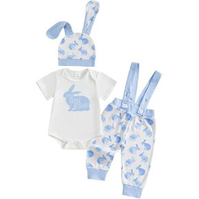 Newborn Boy Summer Clothes New To The Farm Chicken Cow Short Sleeve Romper Bodysuit Pant Set Baby Boy Farm Clothes