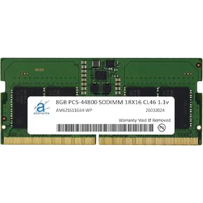 Adamanta 8GB (1x8GB) DDR5 5600MHz PC5-44800 (أو 4800MHz PC5-38400) SODIMM 1RX8 CL46 1.1V LAPTOP NOTERMENT MEMORMENT UPGRADE RAM