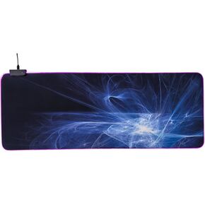 Large Long Desk Pad Led RGB Computer Office Gaming Gamer Keyboard and Mouse Pad Galaxy Space Portable Thin Cool Non Slip Travel Light Up Mouse Pad Black