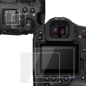 R1 Top+LCD Screen Protector for Canon EOS R1 Camera, Ultra-Clear Anti-Scratch Bubble-Free Tempered Glass Cover for Canon EOS R1 r1-2+2Packs