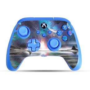 Glossy Glitter Gaming Skin Compatible with PowerA Xbox Series X|S Enhanced Wired Controller - Space Horizon - Premium 3M Vinyl Protective Wrap Decal Cover | Crafted in The USA by MightySkins