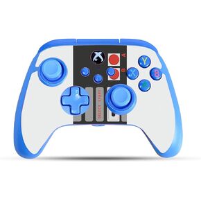 Carbon Fiber Gaming Skin Compatible with PowerA Xbox Series X|S Enhanced Wired Controller - Blue Ice - Premium 3M Vinyl Protective Wrap Decal Cover - Easy to Apply | Crafted in The USA by MightySkins