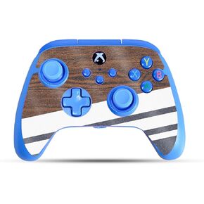Glossy Glitter Gaming Skin Compatible with PowerA Xbox Series X|S Enhanced Wired Controller - Wood Formal - Premium 3M Vinyl Protective Wrap Decal Cover | Crafted in The USA by MightySkins