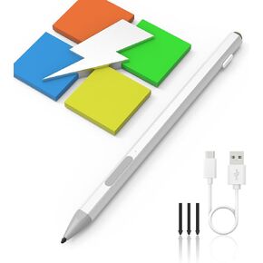 Surface Pen for Microsoft Surface Pro 11/10/9/X/8/7/6/5/4/3, Surface Go/Laptop/Studio/Book 4/3/2/1, Windows Surface Pen with 4096 Pressure, Palm Rejection, Magnetic Attachment, 3 Nib, Rechargeable