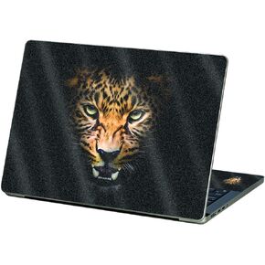 MightySkins Glossy Glitter Skin Compatible with Apple MacBook Pro 13" M2 (2022) - Leopard Face | Protective, Durable High-Gloss Glitter Finish | Easy to Apply and Change Styles | Made in The USA