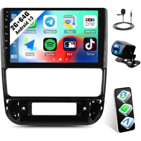 SIXWIN Android Car Stereo for Peugeot 406 1999-2004 with Wireless CarPlay Android Auto Mirror Link 2G+64G 9 Inch Touchscreen Bluetooth GPS Navigation WiFi FM Backup Camera MIC