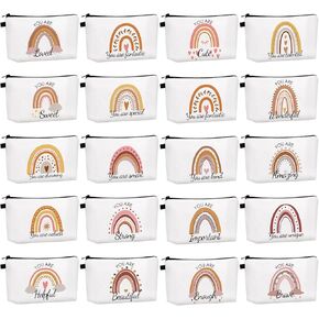 Dunzy 20 Pcs Cosmetic Bag for Women Makeup Bags with Zipper Makeup Pouch Waterproof Portable Travel Toiletry Bag Accessories Organizer for Women Girls Teacher Birthday Friendship Gifts (Marble)