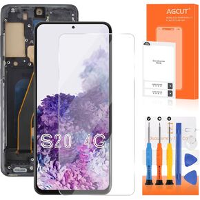 TFT for Samsung Galaxy S20 4G Screen Replacement S20 4G LCD Display SM-G980 SM-G980F SM-G980F/DS LCD Digitizer Screen Touch Assembly with Frame(No Fingerprint Function) (Black)